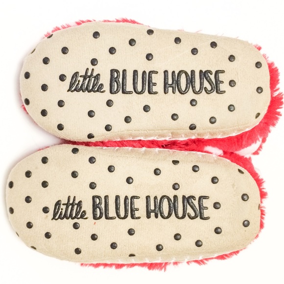 🆕 Adorable Kids Red White PomPom Bootie Slippers sz 4.5  NWT - Picture 4 of 9